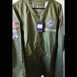 🆕️ Nike Miami Dolphins New Salute to Service olive green windbreaker jacket XXL